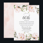 Blozende Waterverf Bloemen 60ste Verjaardagsfeest Kaart<br><div class="desc">Uitnodiging voor Blozende Waterverf Bloemen 60ste Verjaardagsfeest 

Bekijk de bijpassende collectie in de Niche and Nest Winkel</div>