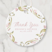 Blozende Waterverf Bloemen Bruidsdouche Bedankjes Labels (Voorkant)