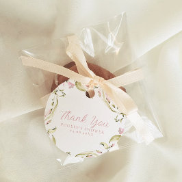 Blozende waterverf bloemen bruidsdouche bedankjes labels