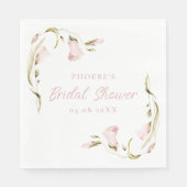 Blozende Waterverf Bloemen Bruidsdouche Servet (Voorkant)