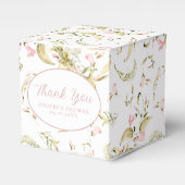 Blozende Waterverf Bloemen Bruidsdouche Vierkant Bedankdoosjes (Voorkant Zijde)