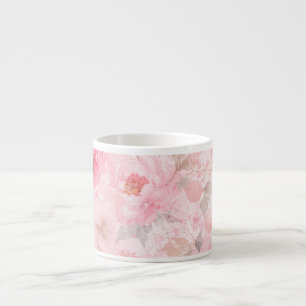 Blozende Waterverf Bloemen Espresso Kop