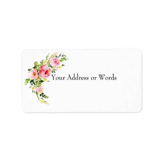 Blozende Waterverf Bloemen Label (Voorkant)