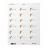 Blozende Waterverf Bloemen Label (Full Sheet)