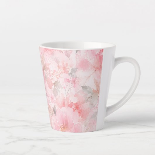 Blozende Waterverf Bloemen Latte Mok (Rechts)