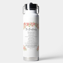 Blozende Waterverf Bloemen Zaligsprekingen Schrift Waterfles
