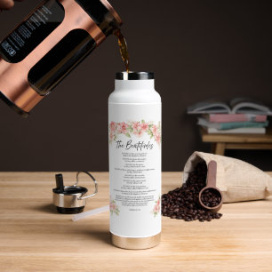 Blozende Waterverf Bloemen Zaligsprekingen Schrift Waterfles