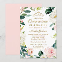 Blozende waterverf bloemenkrans Quinceanera