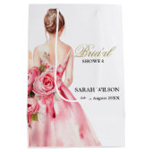 Blozende waterverf bruidsjurk bruidsdouche medium cadeauzakje (Achterkant)