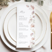 Blozende Wilde Bloem Boho Trouwmenu Menu