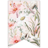 Blozende Wilde Bloemen Toekomstige Mrs Bruidsbanne Vlaggetjes (Eerste vlag)