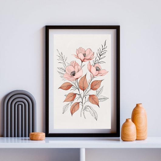 Blozende Wilde Bloemschikking Poster