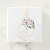 Blozende witte bloemen bloeien Gouden Kruis Doop  Bedankjes Labels (In situ)