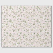 Blozende Witte Bloemige Bruidsdouche Cadeaupapier (Vlak)