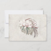 Blozende witte orchidee bloemige tropische groene RSVP kaartje (Achterkant)