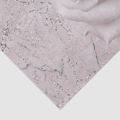 Blozende Witte Roos Glam Moderne Marmeren Bruidsdo Tissuepapier (Detail)