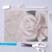 Blozende Witte Roos Glam Moderne Marmeren Bruidsdo Tissuepapier (Craft)
