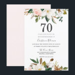 Blozende & Witte Waterverf Bloemen 70ste Verjaarda Kaart<br><div class="desc">Blozende & Witte Waterverf Bloemen 70ste Verjaardagsfeest Uitnodiging

Zie overeenkomende artikelen in Niche and Nest Store</div>