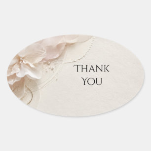 Blozende Zijde Parel Kant Trouwsticker Ovale Sticker