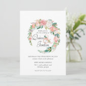 blozende zomer | Bloemenkrans bruiloft uitnodiging (Staand voorkant)