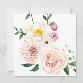 Blozende zomerbloemen Doop Uitnodiging (Achterkant)