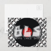 BLS slaat tekst vaardigheidHIP HOP Briefkaart (Voorkant / Achterkant)