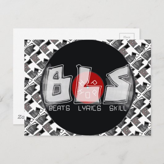 BLS slaat tekst vaardigheidHIP HOP Briefkaart (Voorkant / Achterkant)