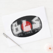 BLS slaat tekst vaardigheidHIP HOP Ovale Sticker (Envelop)