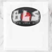 BLS slaat tekst vaardigheidHIP HOP Ovale Sticker (Tas)
