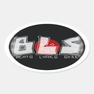 BLS slaat tekst vaardigheidHIP HOP Ovale Sticker