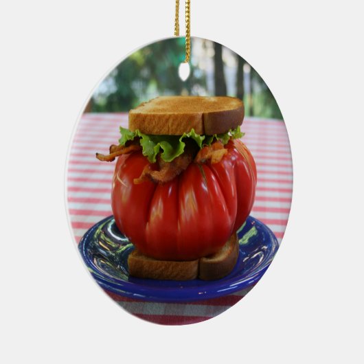 BLT met Giant Tomato Keramisch Ornament (Rechts)