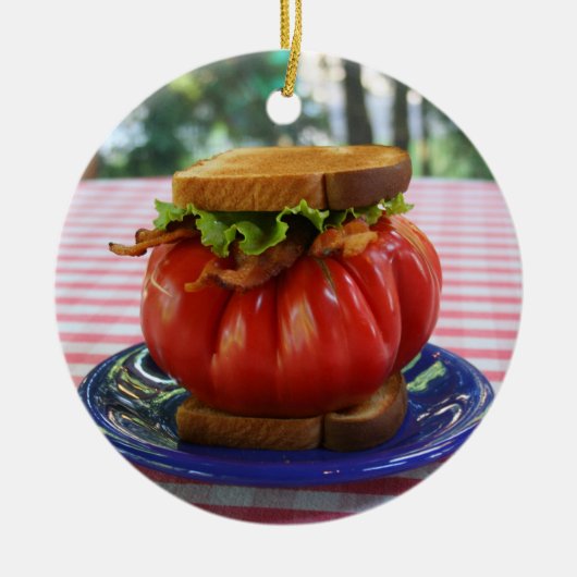 BLT met Giant Tomato Keramisch Ornament (Voorkant)