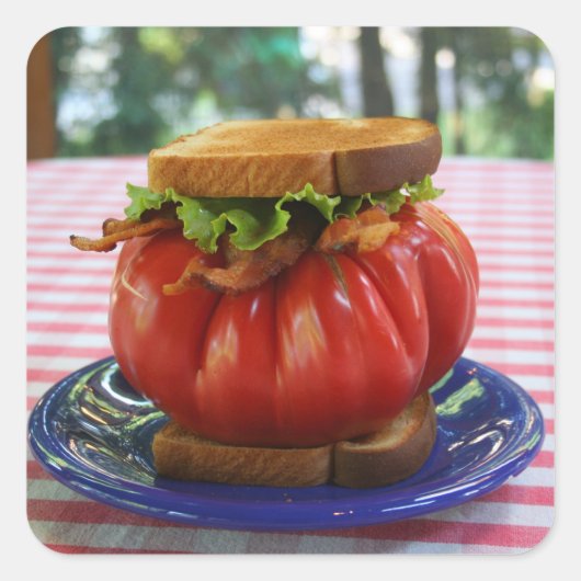 BLT met Giant Tomato Vierkante Sticker (Voorkant)