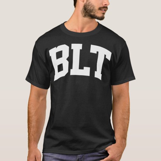 BLT Retro Sports College Gym Arch Funny ki T-shirt (Voorkant)