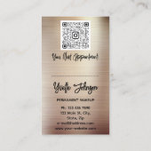 Blu Blauwgroen Eyelash Brow Makeup Logo QRCode Lip Visitekaartje (Achterkant)