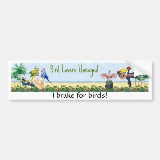 BLU-bumper sticker Ik remt voor vogels! (Voorkant)