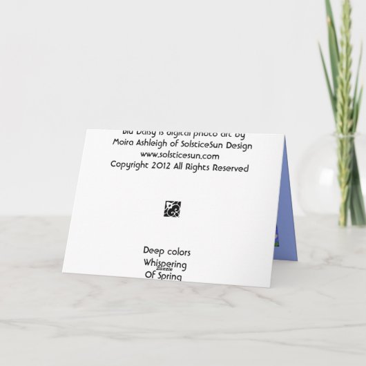 Blu Daisy Bedankkaart (Achterkant)