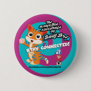 Blu de kat-Button Ronde Button 5,7 Cm