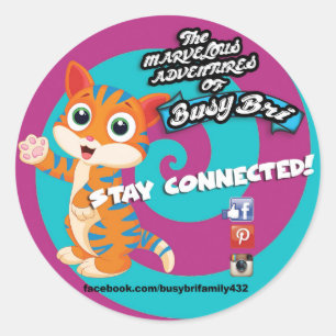 Blu de kat ronde Sticker