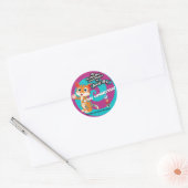 Blu de kat ronde Sticker (Envelop)