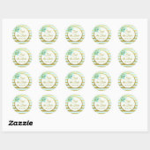 Blu en Gold Floral bespaar op datum-stickers Ronde Sticker (Vel)