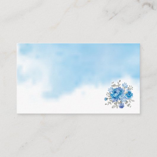 Blu Flower Hoeveel Kisses Vrijgezellenfeest game c Plaatskaartje (Achterkant)