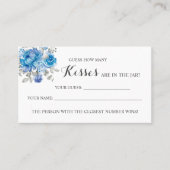 Blu Flower Hoeveel Kisses Vrijgezellenfeest game c Plaatskaartje (Voorkant)