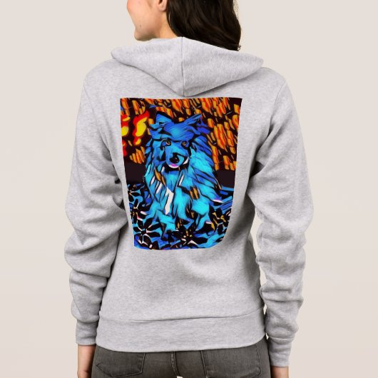 BLU GENES dog lapphund BACK/FRONT ART Hoodie (Achterkant)