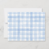 Blu Gingham Laurel Crest briefpapier dank u kaart (Achterkant)