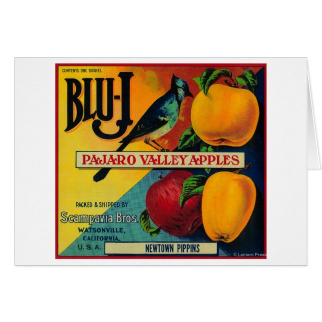 Blu-J Apple Crate LabelWatsonville, CA (Voorkant Horizontaal)
