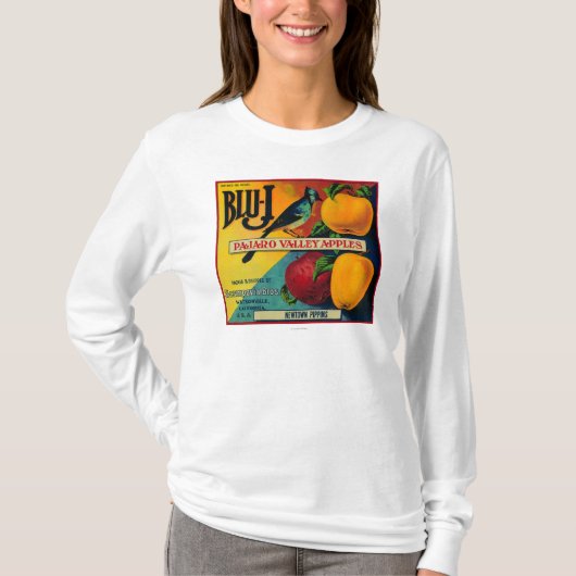 Blu-J Apple Crate LabelWatsonville, CA T-shirt (Voorkant)