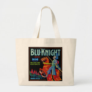 Blu Knight Fruit Label Grote Tote Bag