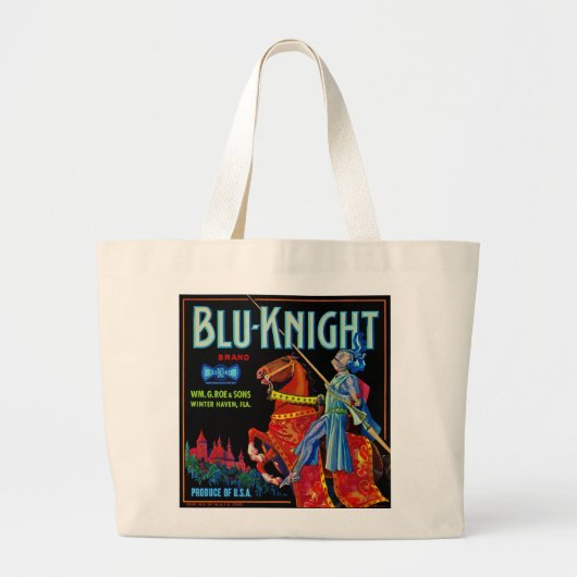 Blu Knight Fruit Label Grote Tote Bag (Voorkant)