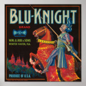 Blu Knight -kratellabel Poster (Voorkant)